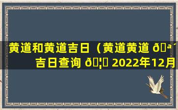 黄道和黄道吉日（黄道黄道 🪴 吉日查询 🦁 2022年12月）